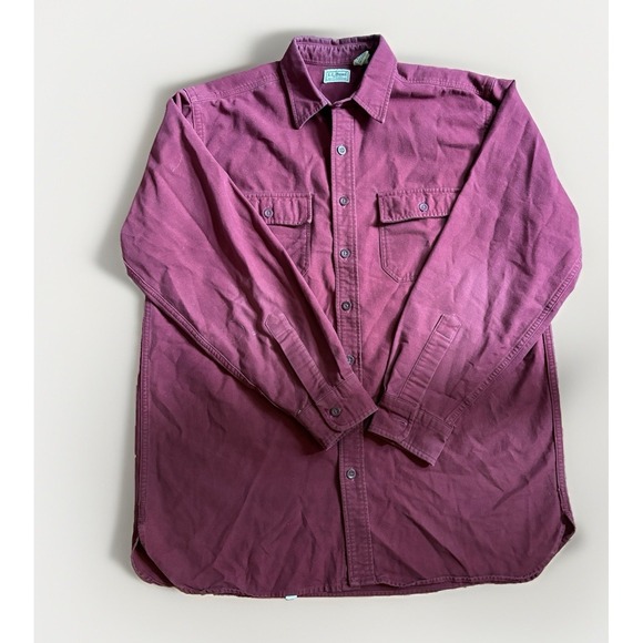 L.L. Bean Other - LL Bean Chamois Flannel Shirt Mens XL Tall XLT Maroon Button Up Heavy Cotton